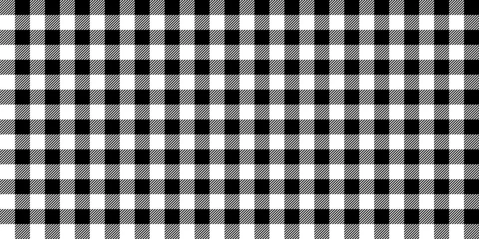 Gingham seamless pattern. Black and white vichy background texture. Checked Stock Illustration