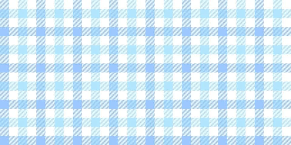 Gingham seamless pattern. Light blue and white vichy background texture. Checked Stock Illustration