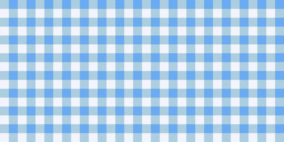 Gingham seamless pattern. Light blue and white vichy background texture. Checked Stock Illustration