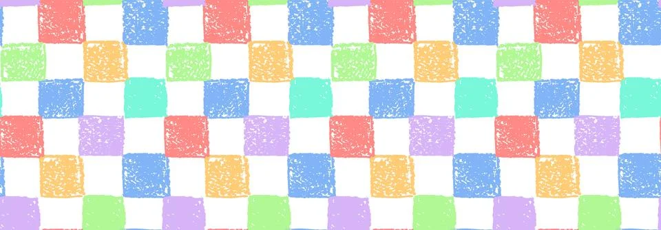 Gingham seamless pattern. Mosaic ornament with jagged red blue green squares Stock Illustration