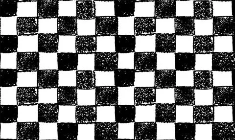 Gingham seamless pattern. Patern with jagged squares drawn with black charcoal Stock Illustration