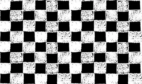 Gingham seamless pattern. Patern with jagged squares drawn with white charcoal Illustrazione stock