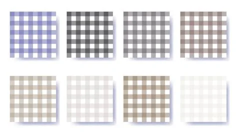Gingham seamless pattern set in the color of 2022. Sample color guide palette 库存插图