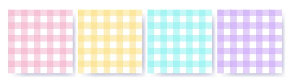 Gingham seamless pattern set in pastel colors. Vichy design for Easter holida Stock Illustration