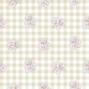 Gingham seamless pattern. Soft blue tartan plaid wallpaper イラスト素材