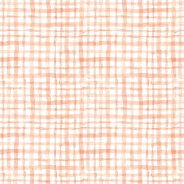 Gingham seamless pattern. Watercolor strokes checkered plaid. Beige summer .. 스톡 일러스트