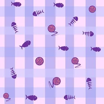Gingham seamless vector pattern with meadow chamomile flowers and hearts. Coz イラスト素材