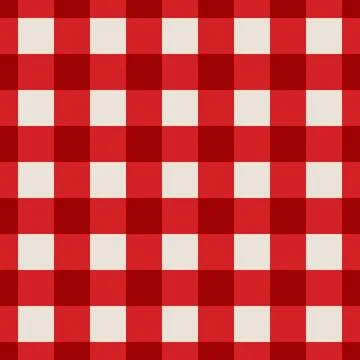 Gingham, Vichy checks, red, white seamless checked pattern Stockillustratie