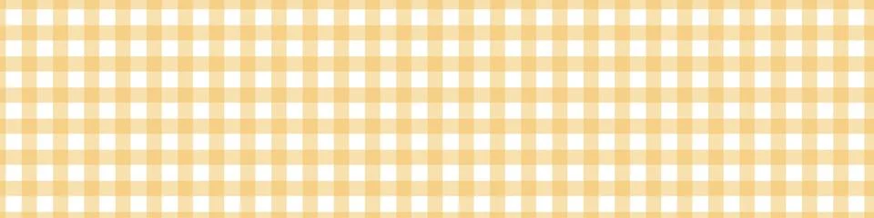 Gingham yellow pattern. Vichy tablecloth for picnic. Square texture for clo.. Stock Illustration