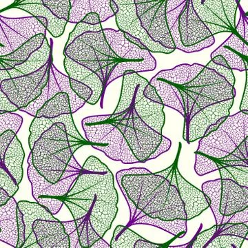 Gingko biloba vector background seamless pattern. Stockillustratie