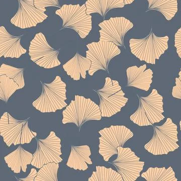 Gingko leaf. An endless pattern of green leaves. Stock Illustration