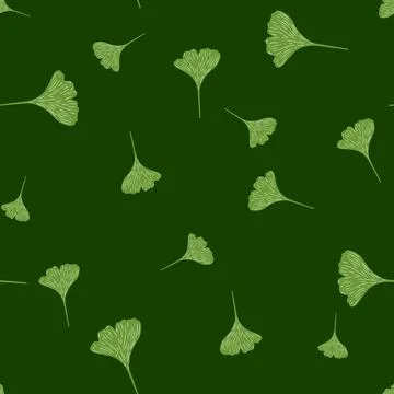 Ginkgo biloba seamless pattern. Beautiful plant background. Stock Illustration