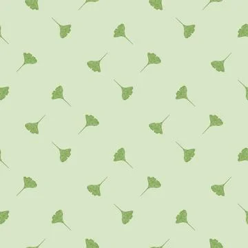 Ginkgo biloba seamless pattern. Beautiful plant background. Stock Illustration