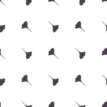 Ginkgo biloba seamless pattern. Beautiful plant background. Stock Illustration