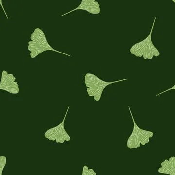 Ginkgo biloba seamless pattern. Beautiful plant background. Stock Illustration