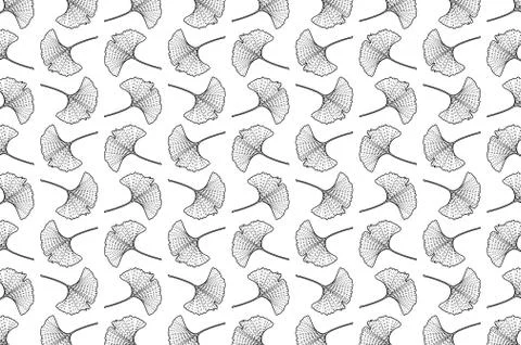 Ginkgo leaf vector pattern Illustrazione stock