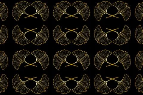 Ginkgo leaf vector pattern Stockillustratie