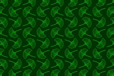 Ginkgo leaf vector pattern 库存插图