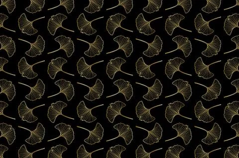 Ginkgo leaf vector pattern Stock Illustration