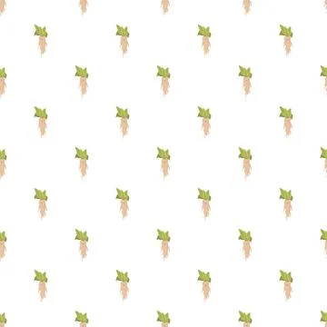 Ginseng root pattern creating a seamless background Stock Illustration