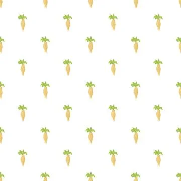 Ginseng root pattern repeating on white background Stock Illustration
