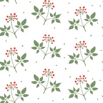 Ginseng seamless pattern Stock Illustration