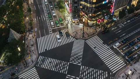 Ginza cross time-lapse Stock Footage 115470228