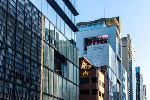 Ginza District Architecture Stock Photos