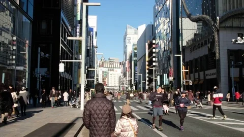 Ginza Street Scene Stock Footage 84617373
