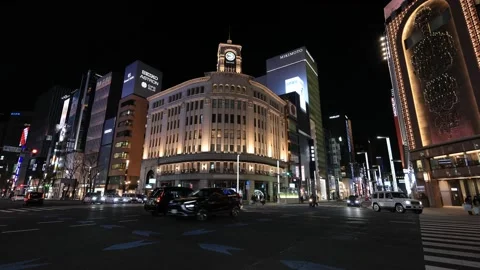 Ginza, Tokyo, Japan Stock Footage 218425871