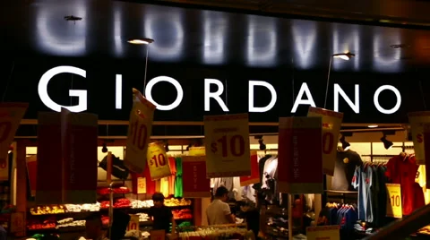 GIORDANO store on Orchard Road in Singapore Stock Footage