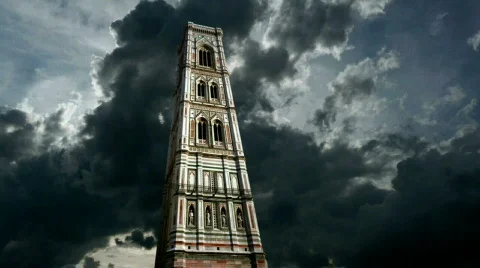 Giotto  tower  in  Florence   Stock Footage 598206
