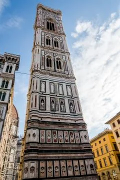 Giotto's Beautiful Bell Tower in Florence Italy Stock Photos