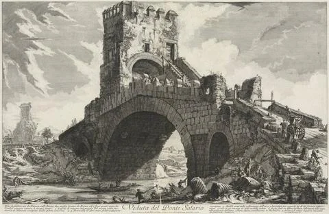 Giovanni Battista Piranesi, Veduta del Ponte Salario, 1756 1757 Veduta del... Stock Photos