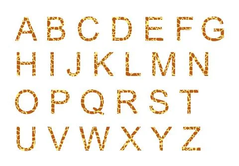Giraffe alphabet, vector font with wild pattern vector イラスト素材