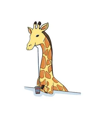 Giraffe and coffee Stock Illustration