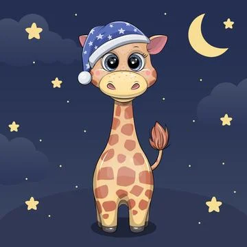 Giraffe-and-nightcap Иллюстрация