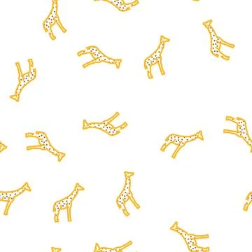 Giraffe animal vector seamless pattern Stock Illustration