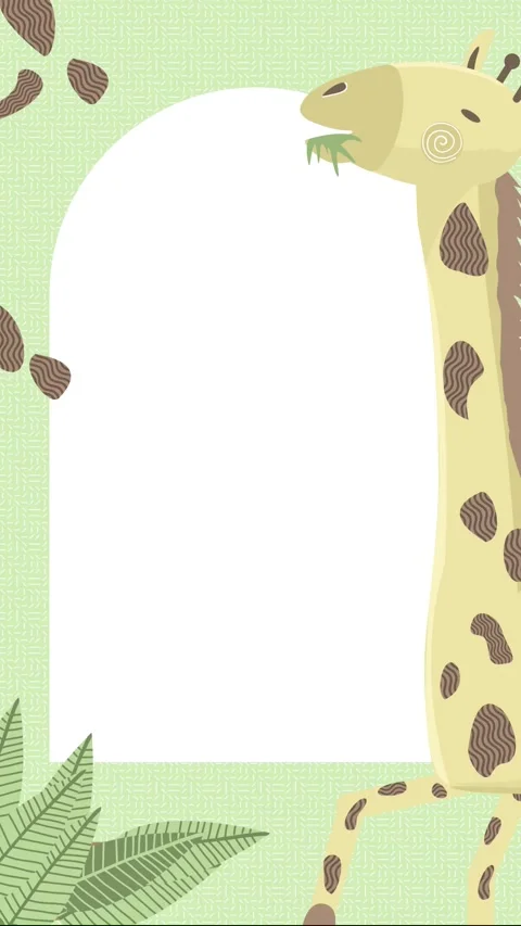 Giraffe Birthday Invitation Template – 2D Animated Vertical Video Stock Footage 288858845