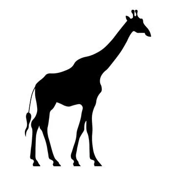 Giraffe black vector icon on white background Stock Illustration