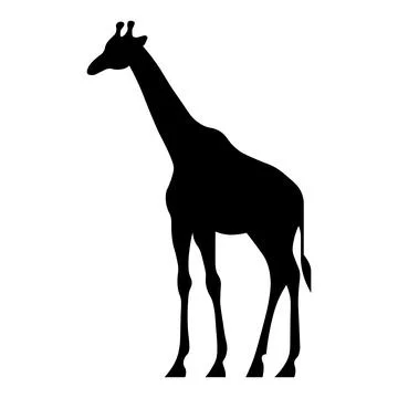 Giraffe black vector icon on white background Stock Illustration
