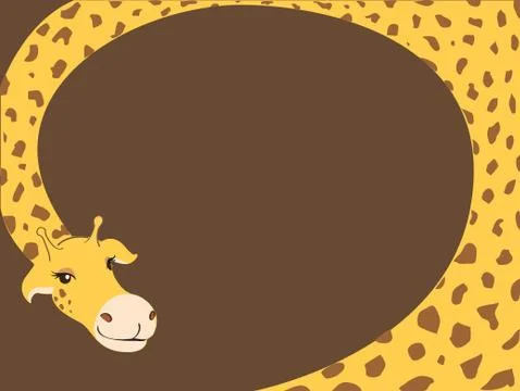 Giraffe cartoon background vector Stock Illustration