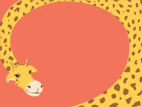 Giraffe cartoon background vector Stock Illustration