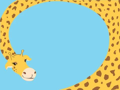 Giraffe cartoon background vector Stock Illustration