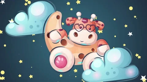 Giraffe . Children's sleep background Vidéo 132131525