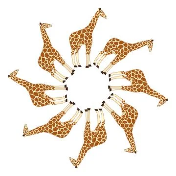 Giraffe in circle Stock Illustration
