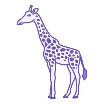 Giraffe Color Icon. Vector Illustration. Mammal. Giraffe With Long Neck, Th.. Stockillustratie