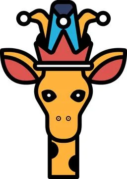 A giraffe with a crown on its head Stock Illustration