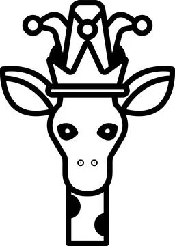 A giraffe with a crown on its head Stock Illustration