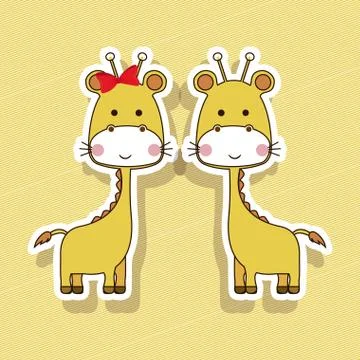 Giraffe design over lineal background vector illustration Ilustração Stock